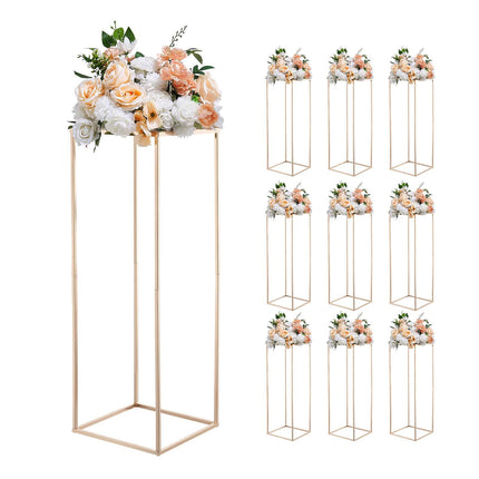 Wedding Flower Stand Set, 10 Piece 31.5 Inch Gold Metal