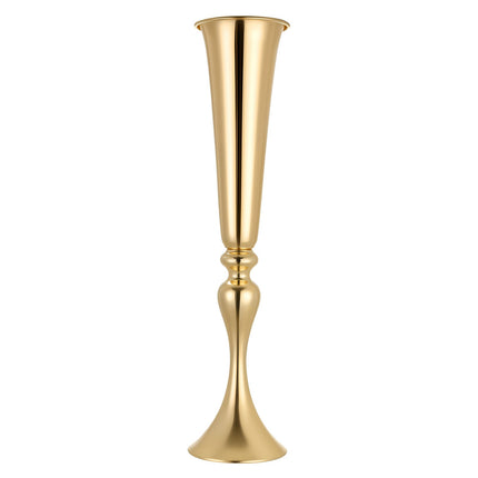 Wedding Trumpet Vases, 12-Pack 55 cm, Gold Steel