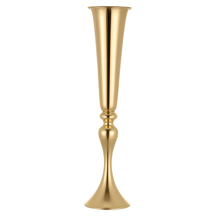 Wedding Trumpet Vases, 12-Pack 55 cm, Gold Steel