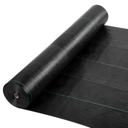 Weed Barrier Fabric 4 x 35.1 m, 100 g PP Woven, Black