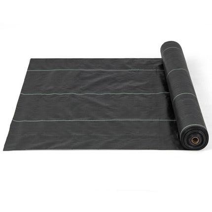 Unkrautvlies 50m² Gartenvlies gegen Unkraut Unkrautfolie PP schwarz 25 x 2m-100 g/m²