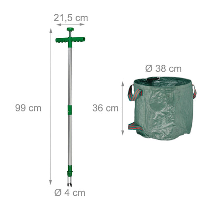 Unkrautentferner mit Beutel für Gartenabfälle