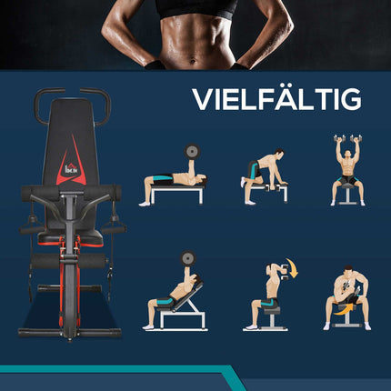 Verstellbare Hantelbank, 6-fach verstellbare Rückenlehne, 150 kg Tragkraft