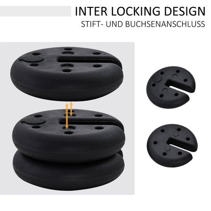 Partyzeltgewicht – Befüllbar bis zu 5 kg, schwarzes HDPE, Ø25x6 cm