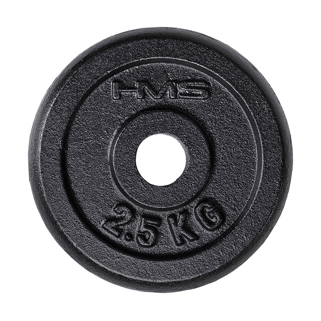 Hantelscheibe 2,5 kg, schwarz, Gusseisen