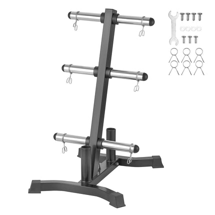 Weight Plate Tree Rack, L-Frame, 1000 lb Capacity, Black