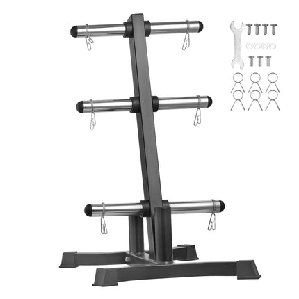 Weight Plate Tree Rack, L-Frame, 1000 lb Capacity, Black
