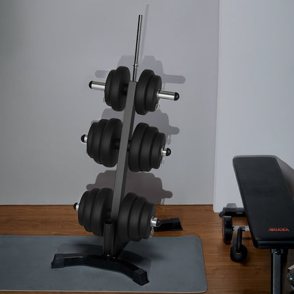 Weight Plate Tree Rack, L-Frame, 1000 lb Capacity, Black