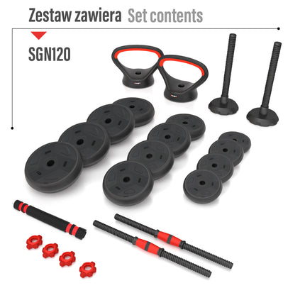 Sada činek 20kg – 6 v 1 nastavitelné jednoručky