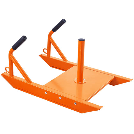 Weight Training Pull Sled, Steel, Fits 1 and 2 in Plates, Orange
