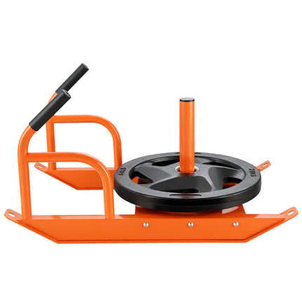 Weight Training Pull Sled, Steel, Fits 1 in & 2 in Plates, Orange