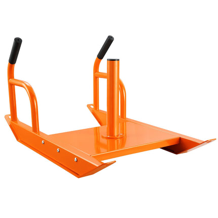 Weight Training Pull Sled, Steel, Fits 1 in & 2 in Plates, Orange