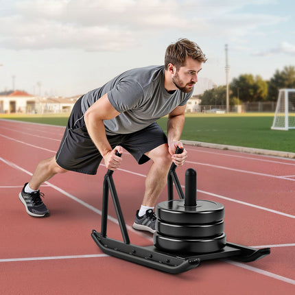Weight Training Sled With Harness, Fits 25–51 mm Plates