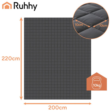 Weighted Blanket 200x220cm, 10kg, Grey, Double-Sided