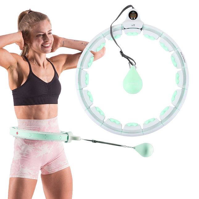 Weighted Green Hula Hoop with Counter