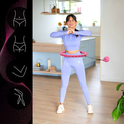 Zátěžová hula hoop obruč, růžová – cvičební pomůcka
