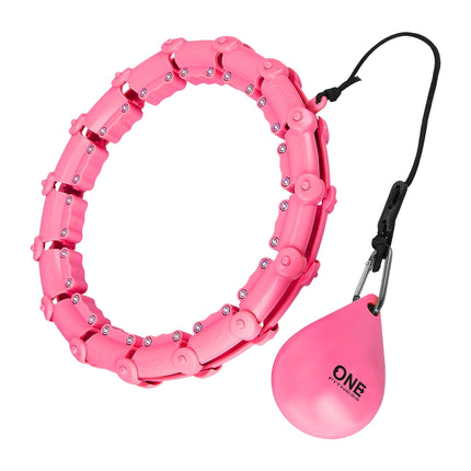 Zátěžová hula hoop obruč, růžová – cvičební pomůcka