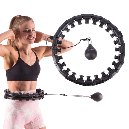 Gewichteter Hula Hoop mit Taillenstütze, Schwarz & Rot