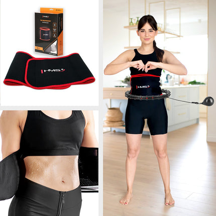 Gewichteter Hula Hoop mit Taillenstütze, Schwarz/Rot