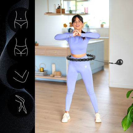 Gewichteter Hula Hoop mit Taillenstütze, Schwarz/Rot