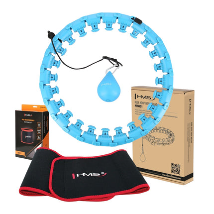 Gewichteter Hula-Hoop mit Taillenstütze, Blau/Rot