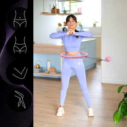 Gewichteter Hula-Hoop mit Taillenstütze, Hellrosa
