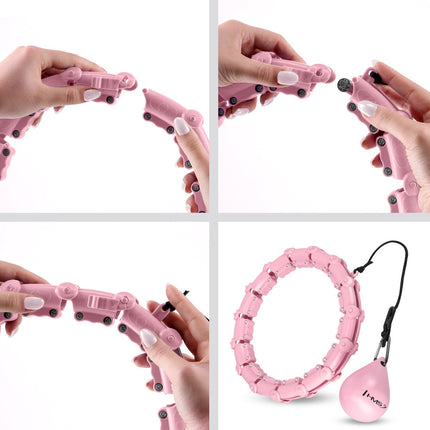 Gewichteter Hula-Hoop mit Taillenstütze, Hellrosa
