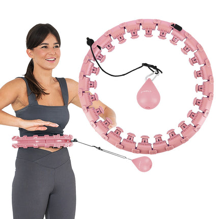 Zátěžová hula hoop obruč s oporou pasu, růžová/červená