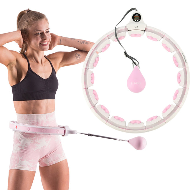 Zátěžová hula hoop obruč s počítadlem, růžová