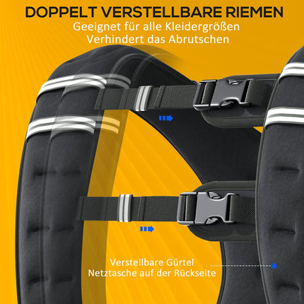 Gewichtsweste 10 kg verstellbar Krafttraining, schwarz