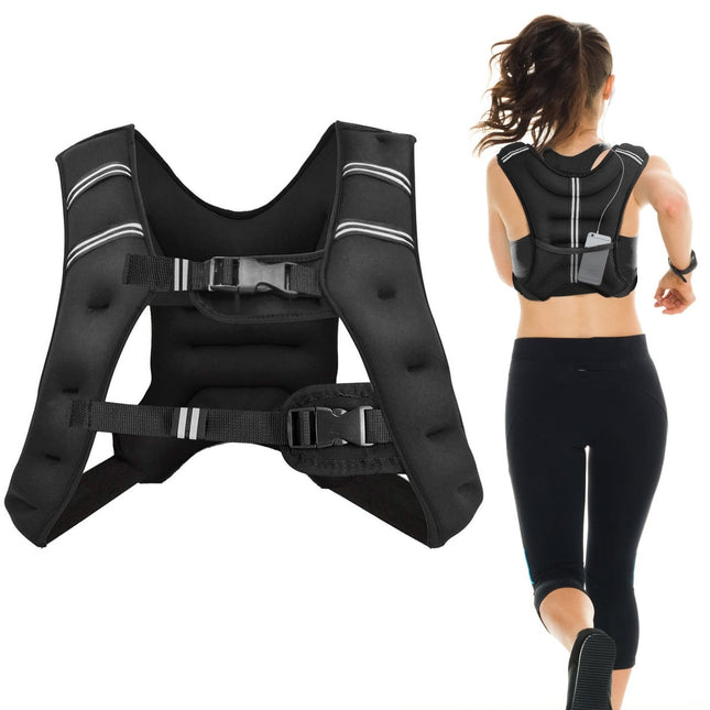 Weighted Vest 15KG, Adjustable Straps, Reflective Strips