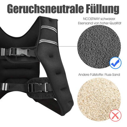 Zátěžová vesta 15KG, nastavitelné popruhy, reflexní pruhy