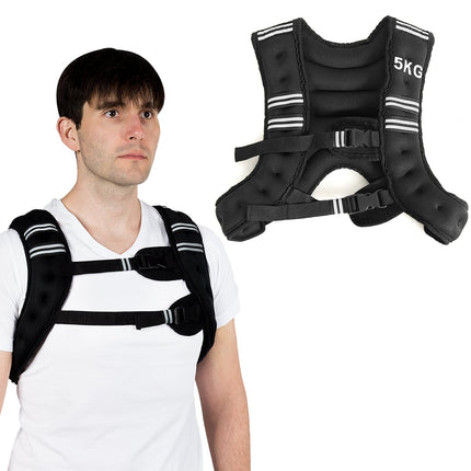Zátěžová vesta 5kg, neopren, nastavitelné popruhy, reflexní