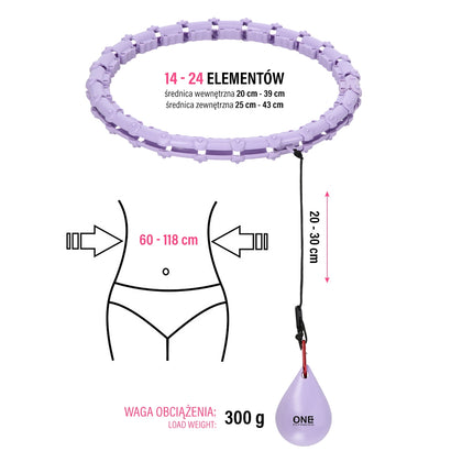 Weighted Violet Hula Hoop with Waist Support