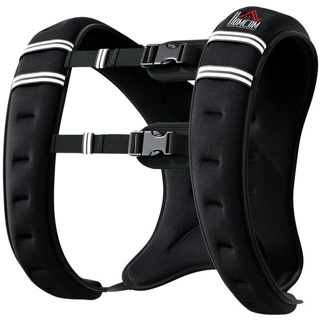 Weighted vest 10 kg adjustable strength training, black