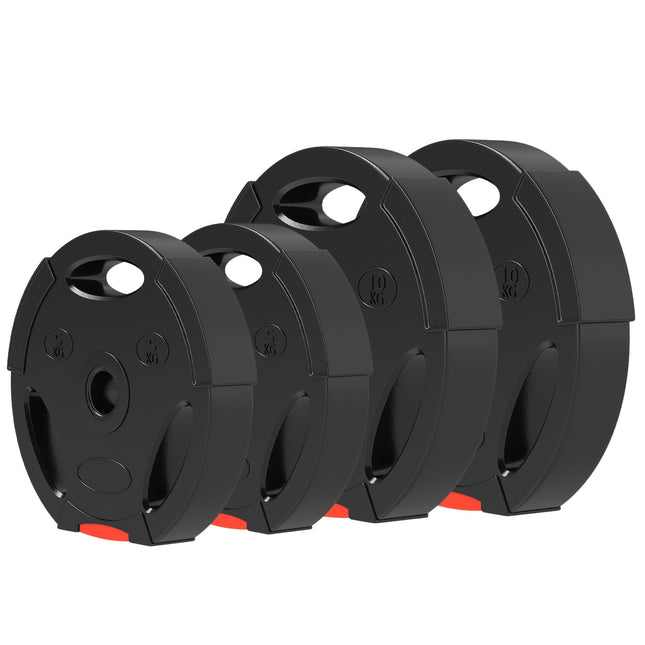 Hantelset schwarz Kurzhanteln, 4er-Pack – 2x5kg, kompatibel Ø30mm