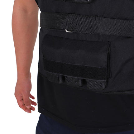 Gilet lesté 20 kg, gilet d'entraînement réglable pour la musculation et le fitness, matière Oxford, noir 36 x 52 cm