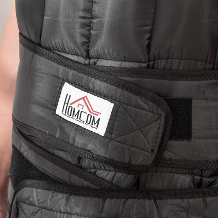 Verstellbare 30-kg-Gewichtsweste für Krafttraining, schwarz