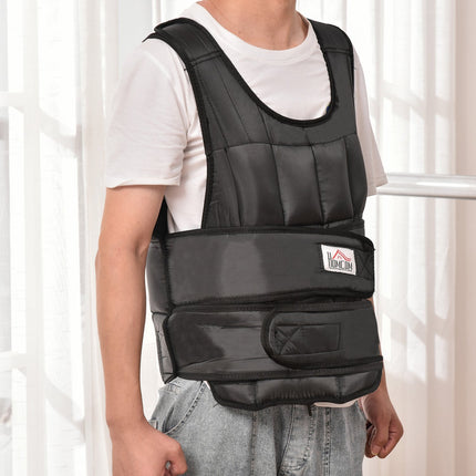 Verstellbare 30-kg-Gewichtsweste für Krafttraining, schwarz