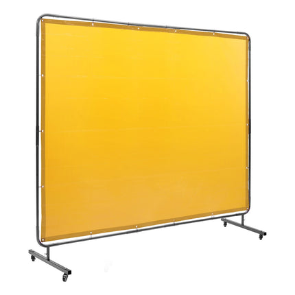 Welding Screen with Rolling Frame, 6 x 8 ft, FR Vinyl