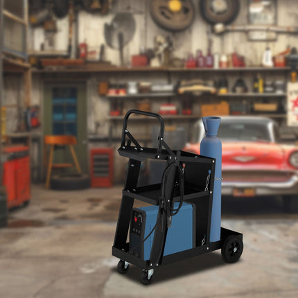 Welding trolley with handle