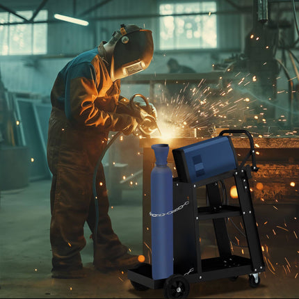 Welding trolley with handle