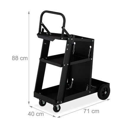 Welding trolley with handle