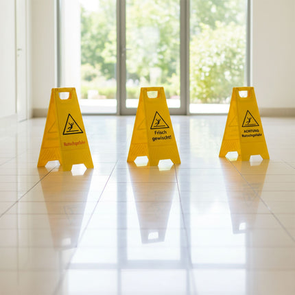 Wet Floor Warning Sign Set, Foldable, 3-Pack
