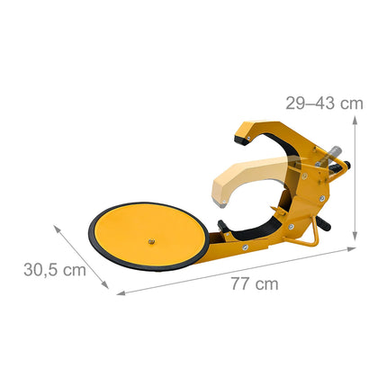 Wheel Clamp Theft Protection, Steel, 15", Yellow