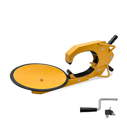 Wheel Clamp Theft Protection, Steel, 15", Yellow