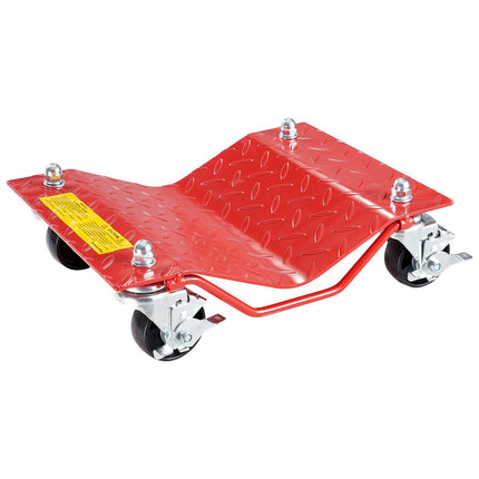 Wheel Dolly Set of 4, 8000 lb Steel, Brakes, Red