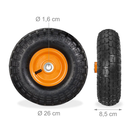 Wheelbarrow Tyres with Steel Rim, Set of 2