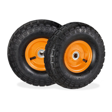 Wheelbarrow Tyres with Steel Rim, Set of 2