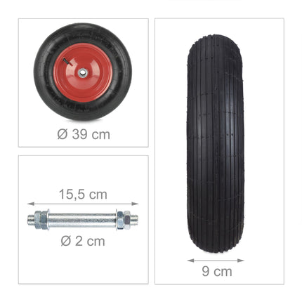 Wheel barrow air 4.80 4.00-8 + axle